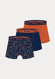 3 boxershorts van het merk O'Neill in de kleuren marine en oranje