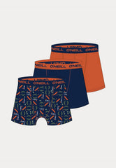 3 boxershorts van het merk O'Neill in de kleuren marine en oranje