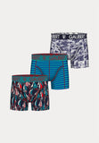 Set van 3 pack katoenen boxershorts met print