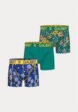 Set van 3 pack katoenen boxershorts waarvan 2 met print.