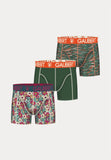 Set van 3 pack katoenen boxershorts waarvan 2 met print.