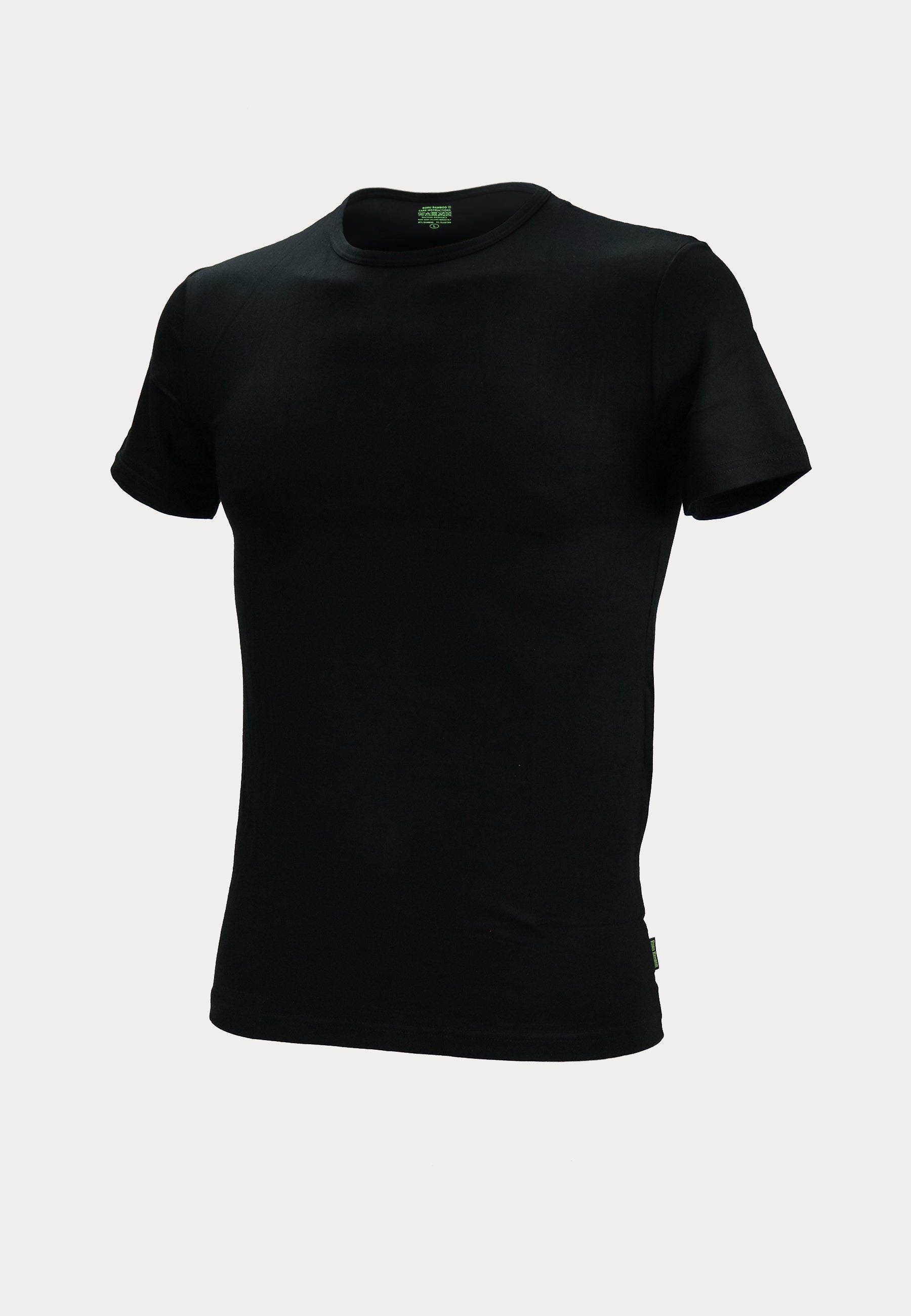 Zwarte bamboe T-shirt van het merk Boru Bamboe.