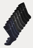 9 paar herensokken van het merk Olivier Strelli in de kleuren navy, antraciet en zwart