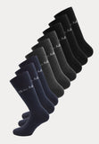 9 paar herensokken van het merk Olivier Strelli in de kleuren navy, antraciet en zwart