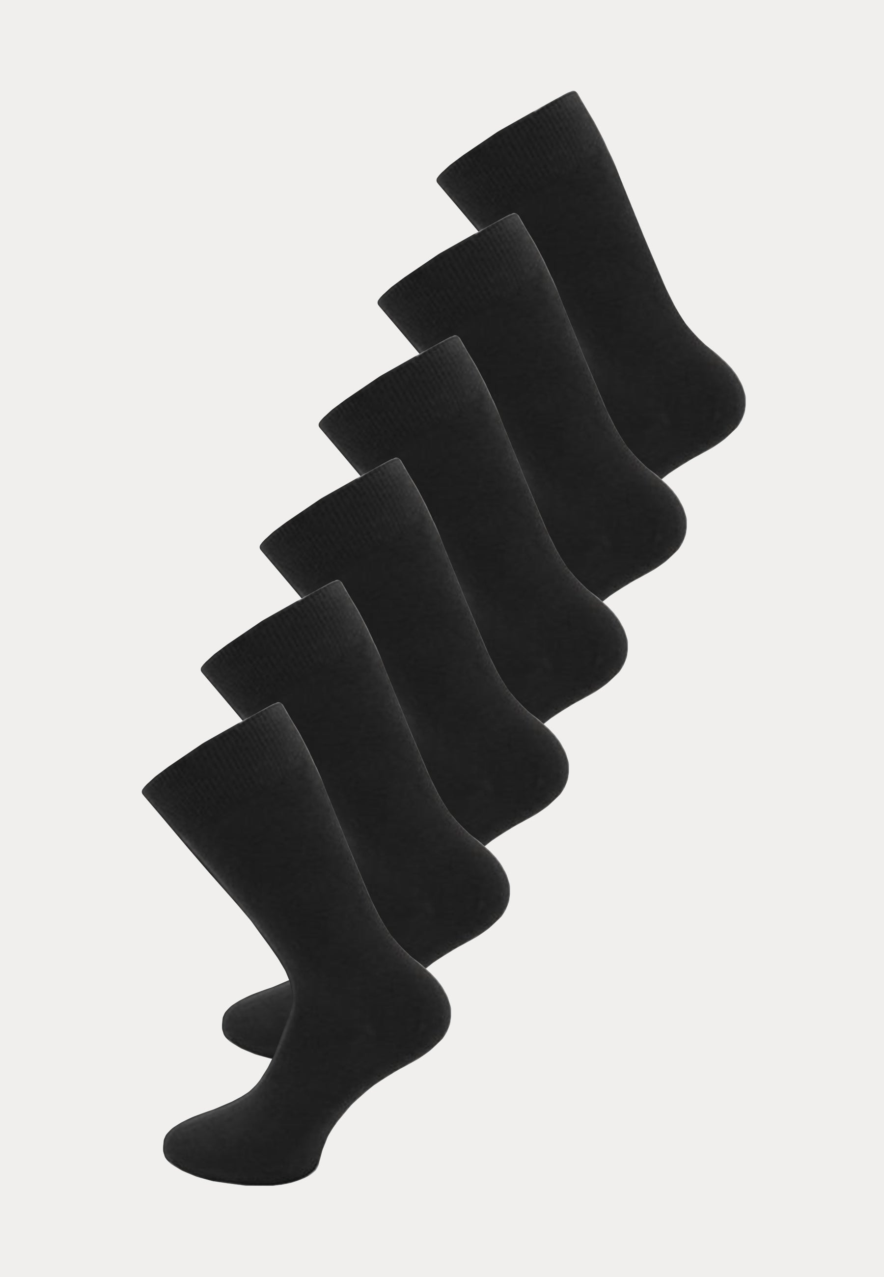 6 paar naadloze zwarte herensokken met lycra van het merk CLASS