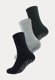 3 paar antislip sokken in de kleuren zwart, grijs en marineblauw