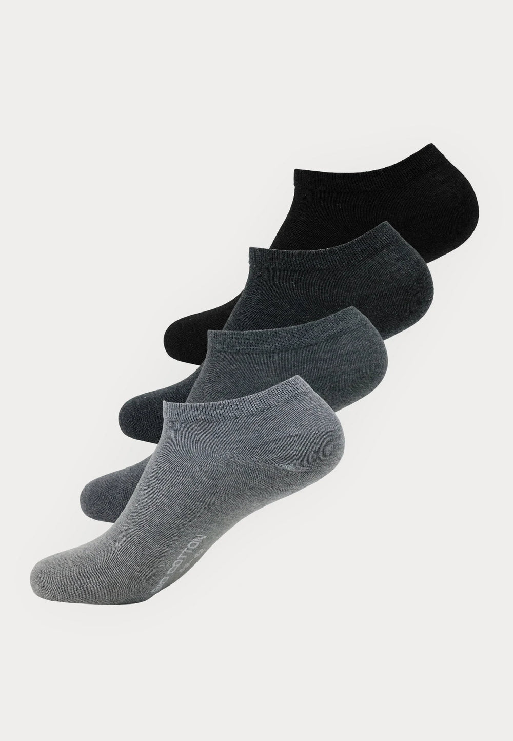 100% Bio Katoen - Sneakersokken - 4 Paar - Grijs - Ondergoedenzo.nl