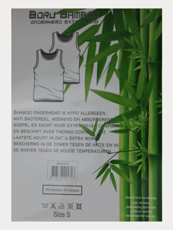 Boru Bamboo - Heren Onderhemd - 1 Pack - Wit