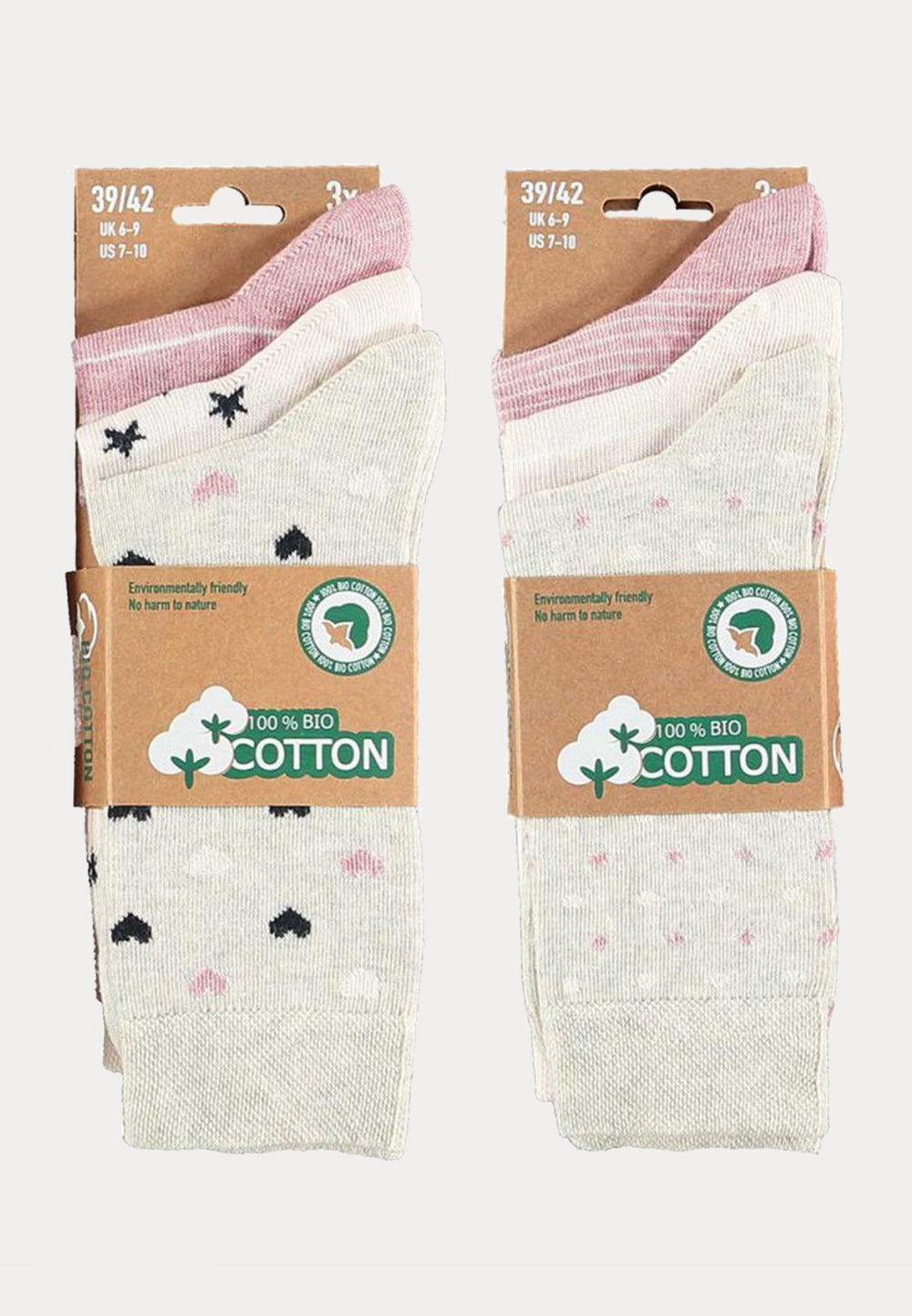 100% Bio Katoen - Damessokken - 6 Paar - Beige Fashion - Ondergoedenzo.nl