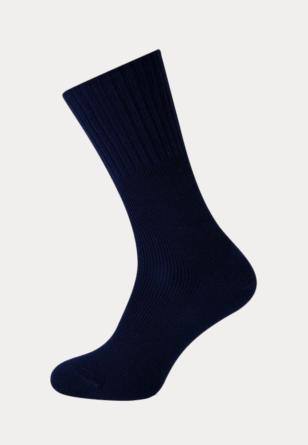 Herensok - Wol - Boord Zonder Elastiek Voor Diabeten - Marine - Ondergoedenzo.nl