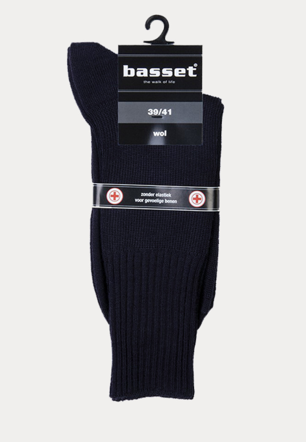 Herensok - Wol - Boord Zonder Elastiek Voor Diabeten - Marine - Ondergoedenzo.nl