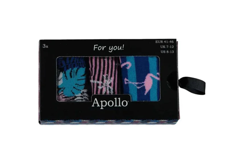 Giftbox - Herensokken Met Print - 3 Paar - Flamingo - Ondergoedenzo.nl
