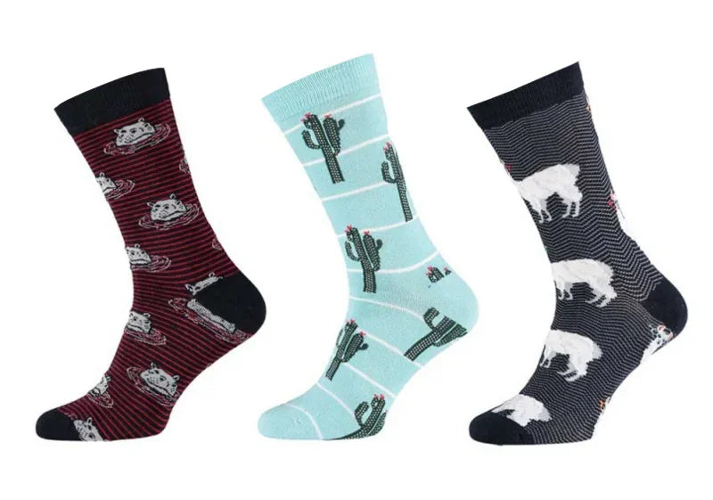 Giftbox - Herensokken Met Print - 3 Paar - Zuid Amerika - Ondergoedenzo.nl