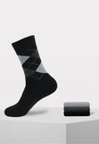 3 paar heren ruiten thermo sokken in de kleuren zwart, antraciet en grijs.