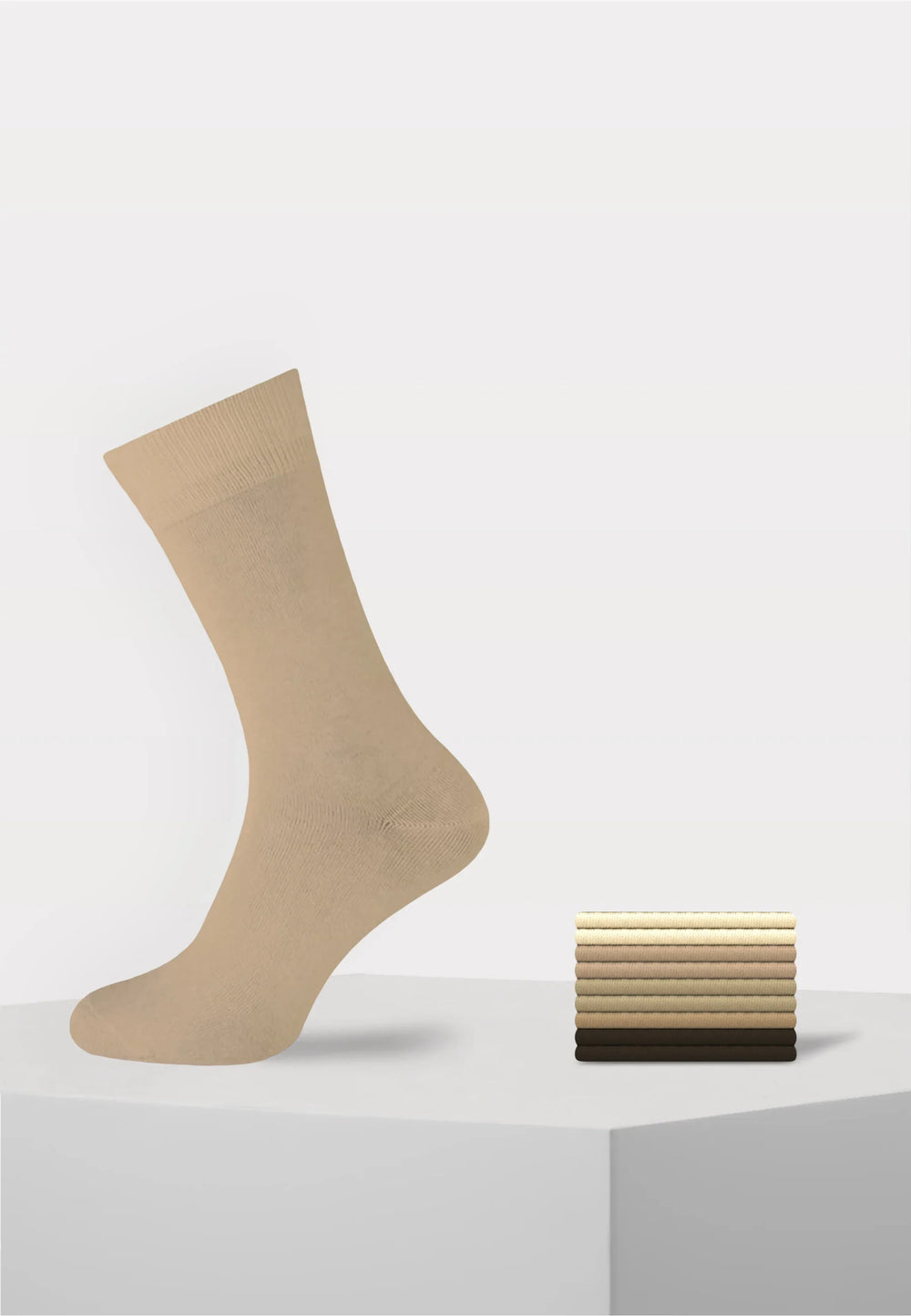 Koelmax - Naadloze Herensokken - 100% Katoen - 9 Paar - Beige Mix - Ondergoedenzo.nl