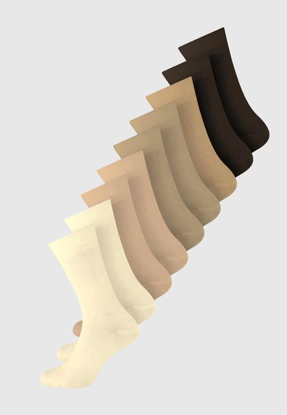 Koelmax - Naadloze Herensokken - 100% Katoen - 9 Paar - Beige Mix - Ondergoedenzo.nl