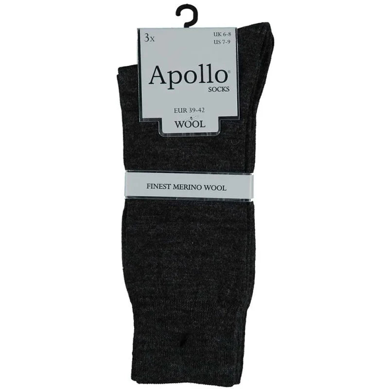 Merino Wollen Sokken - 3 Paar - Antraciet - Ondergoedenzo.nl