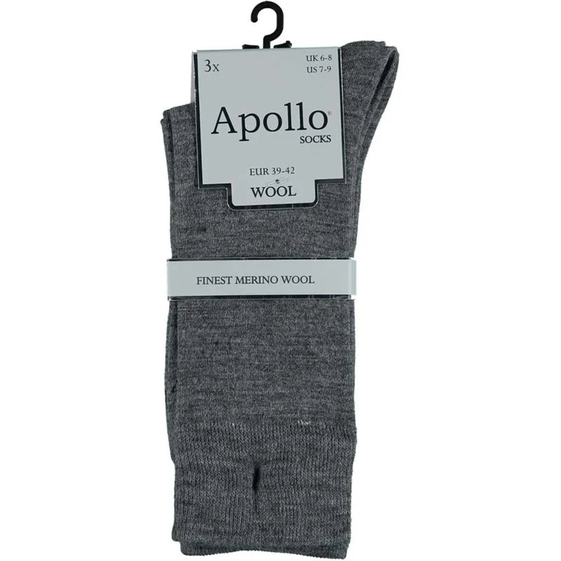 Merino Wollen Sokken - 3 Paar - Grijs - Ondergoedenzo.nl
