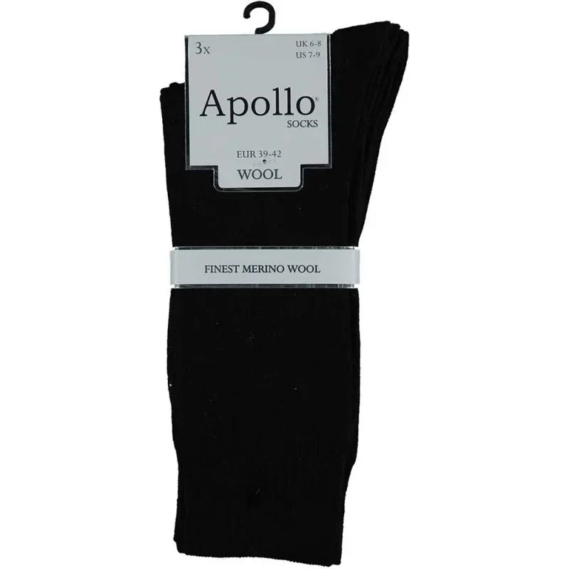 Merino Wollen Sokken - 3 Paar - Zwart - Ondergoedenzo.nl
