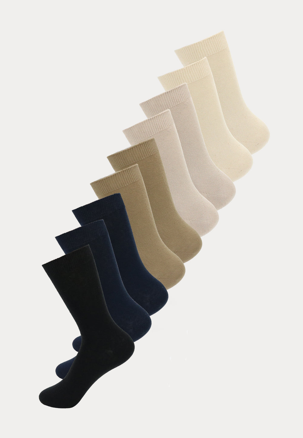 Naadloze Damessokken - 100% Katoen - 9 Paar - Beige Mix - Ondergoedenzo.nl