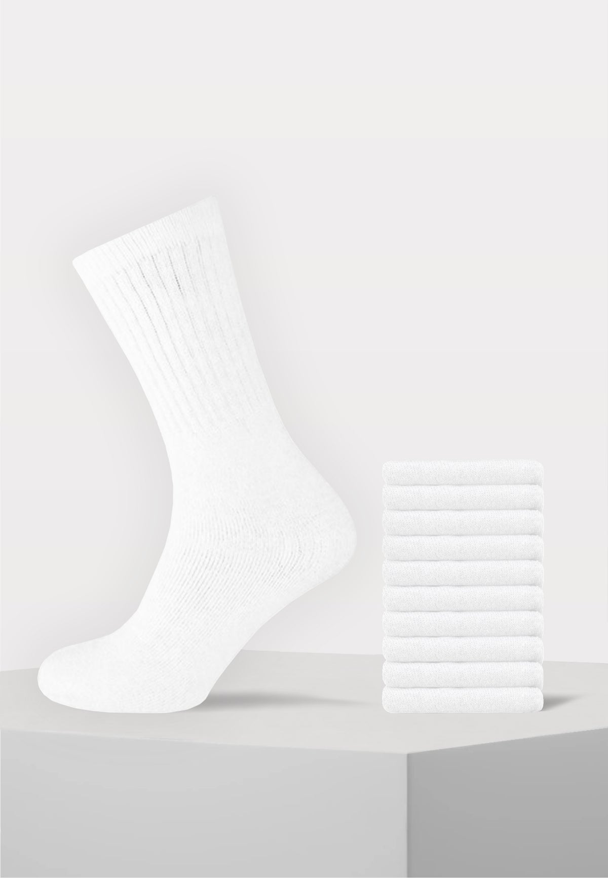 10 paar witte sportsokken