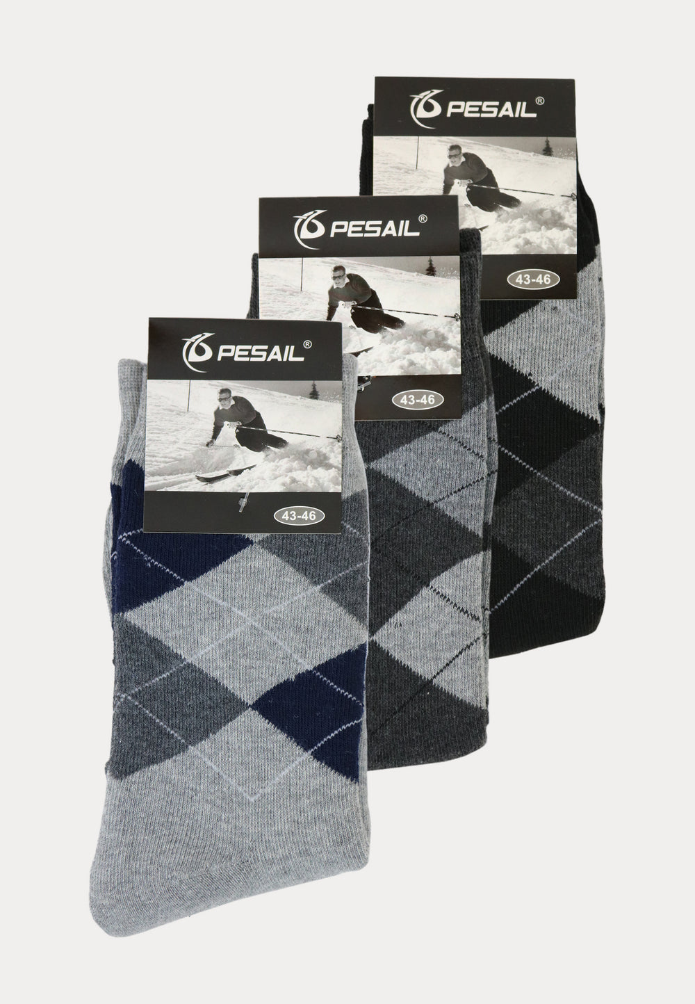 Heren Thermo Sokken - 3 Paar - Ruiten - Ondergoedenzo.nl