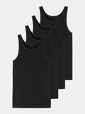 Heren Onderhemd - Singlet - 4 Pack - Zwart