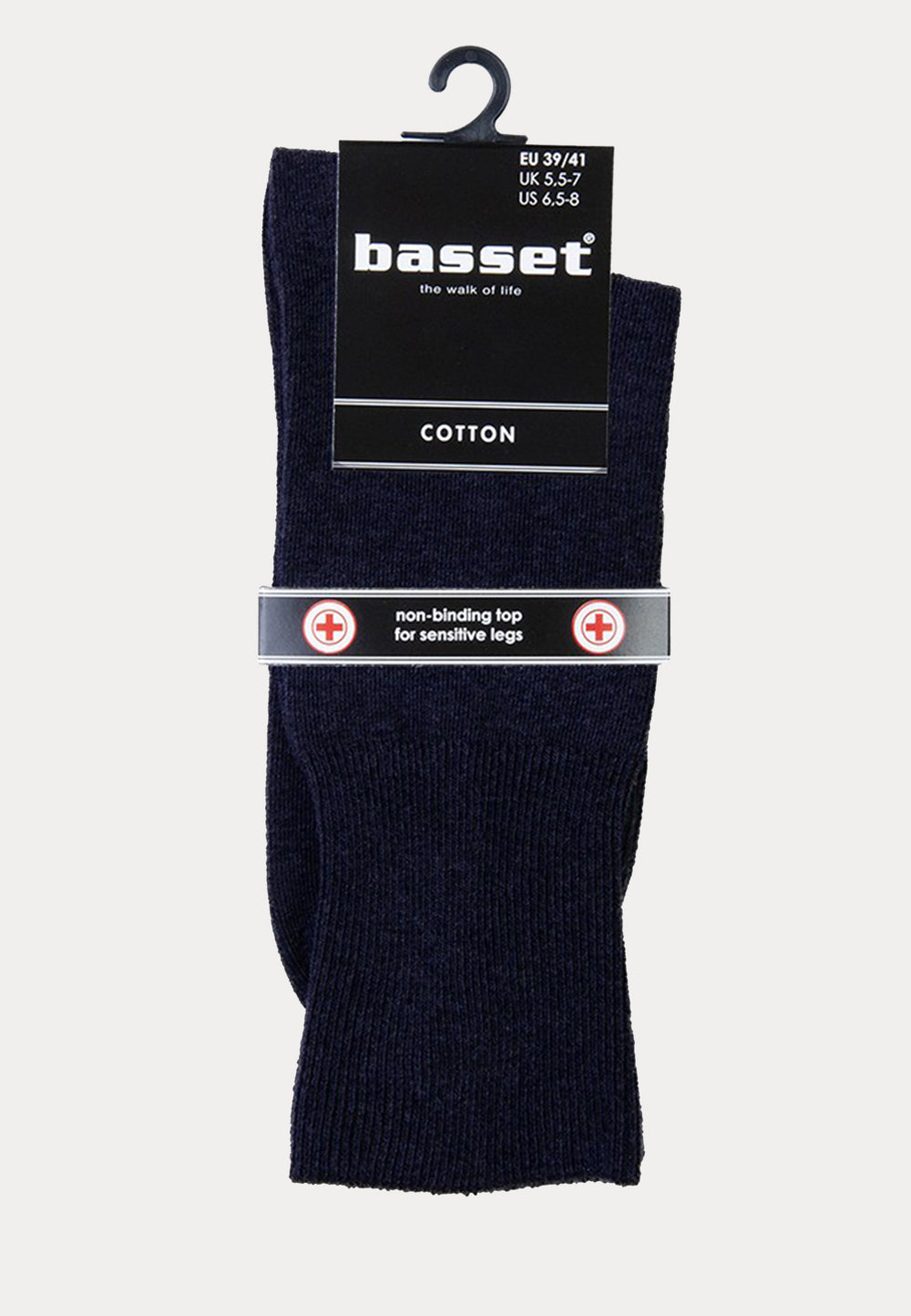 Herensok - Katoen - Boord Zonder Elastiek Voor Diabeten - Marine - Ondergoedenzo.nl