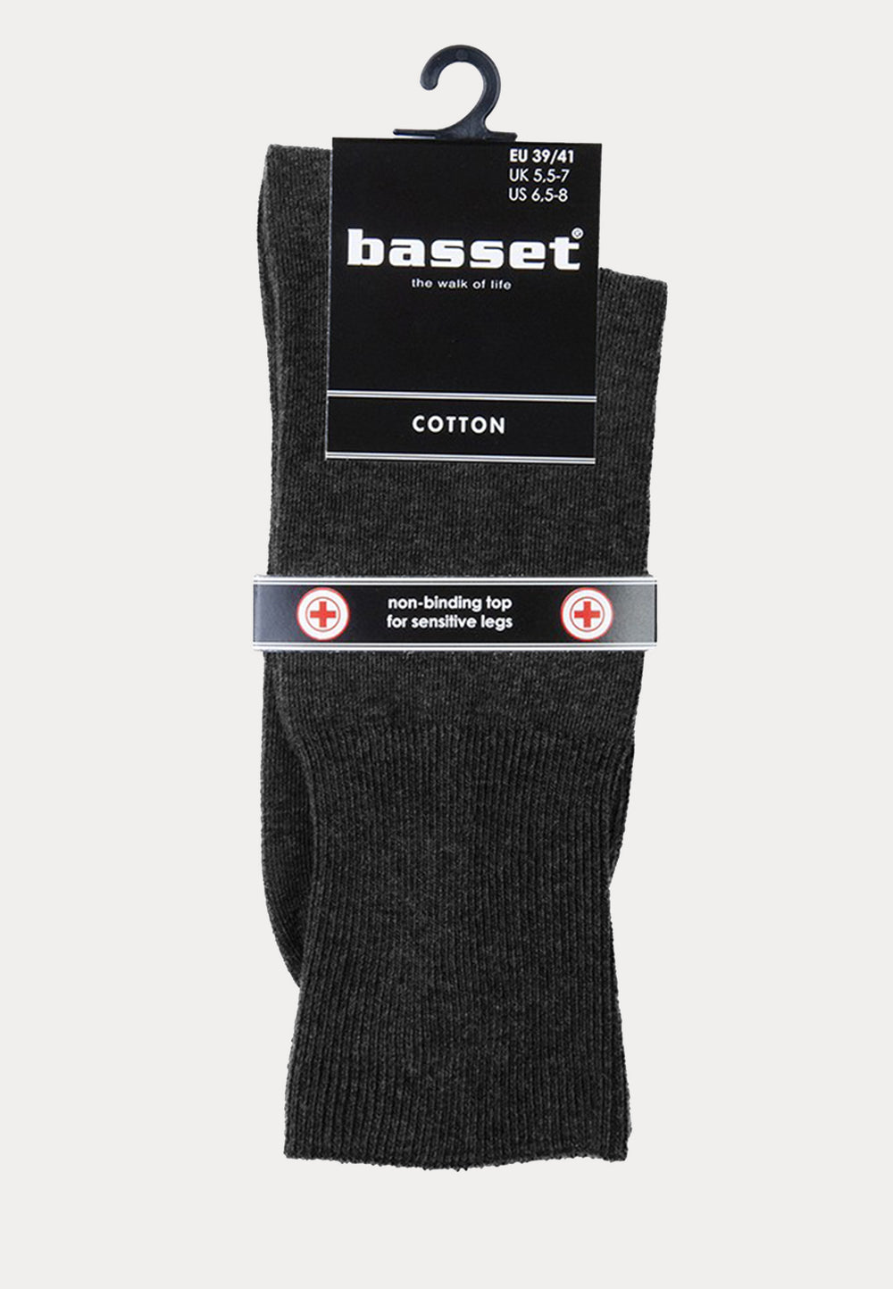 Herensok - Katoen - Boord Zonder Elastiek Voor Diabeten - Antraciet - Ondergoedenzo.nl