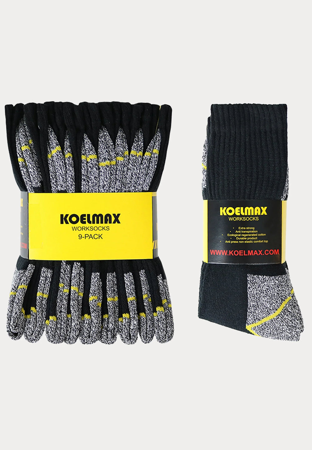 Koelmax - Werksokken - 9 paar - Melange - Ondergoedenzo.nl