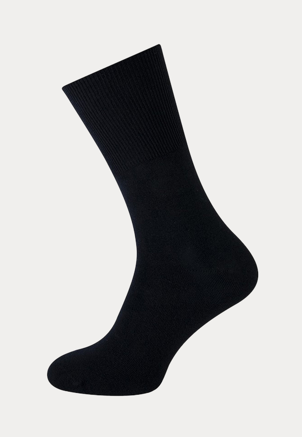 Herensok - Katoen - Boord Zonder Elastiek Voor Diabeten - Zwart - Ondergoedenzo.nl