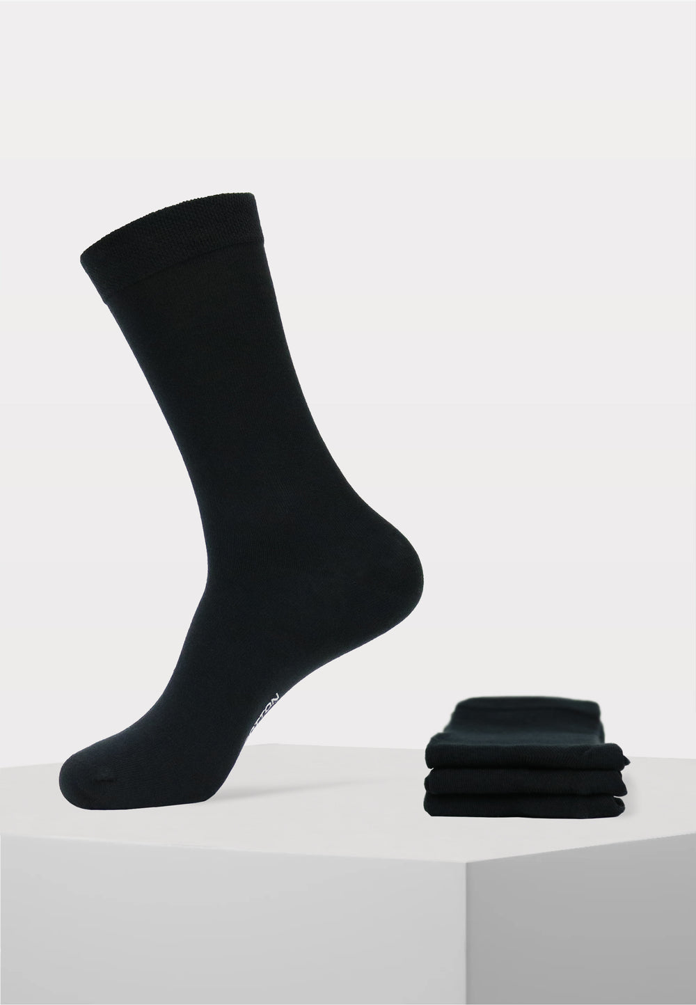 100% Bio Katoen - Effen Sokken - 3 Paar - Zwart - Ondergoedenzo.nl